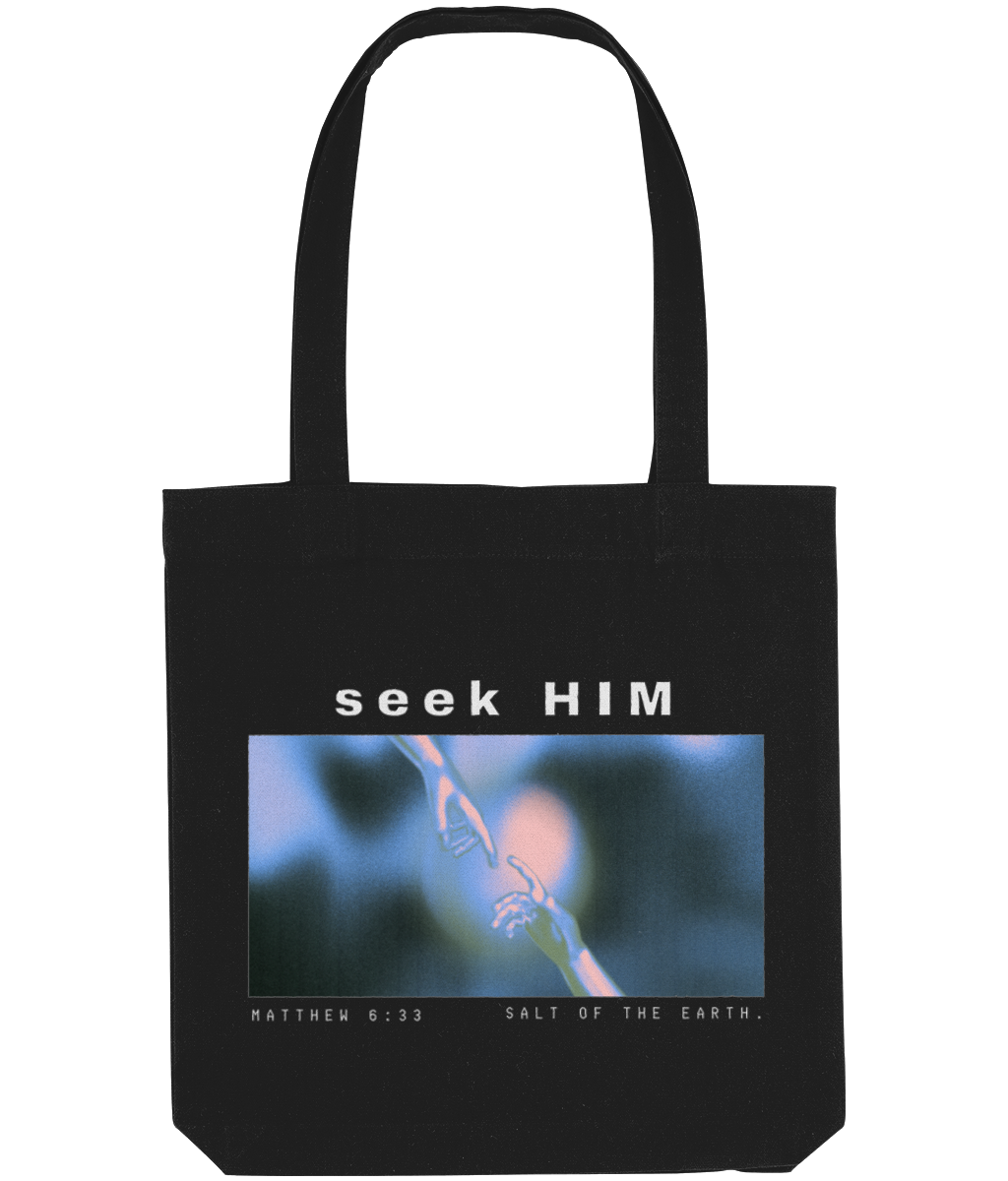 Seek HIM tote bag