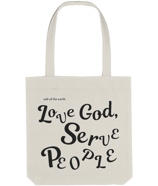 Love God, Serve People Tote Bag