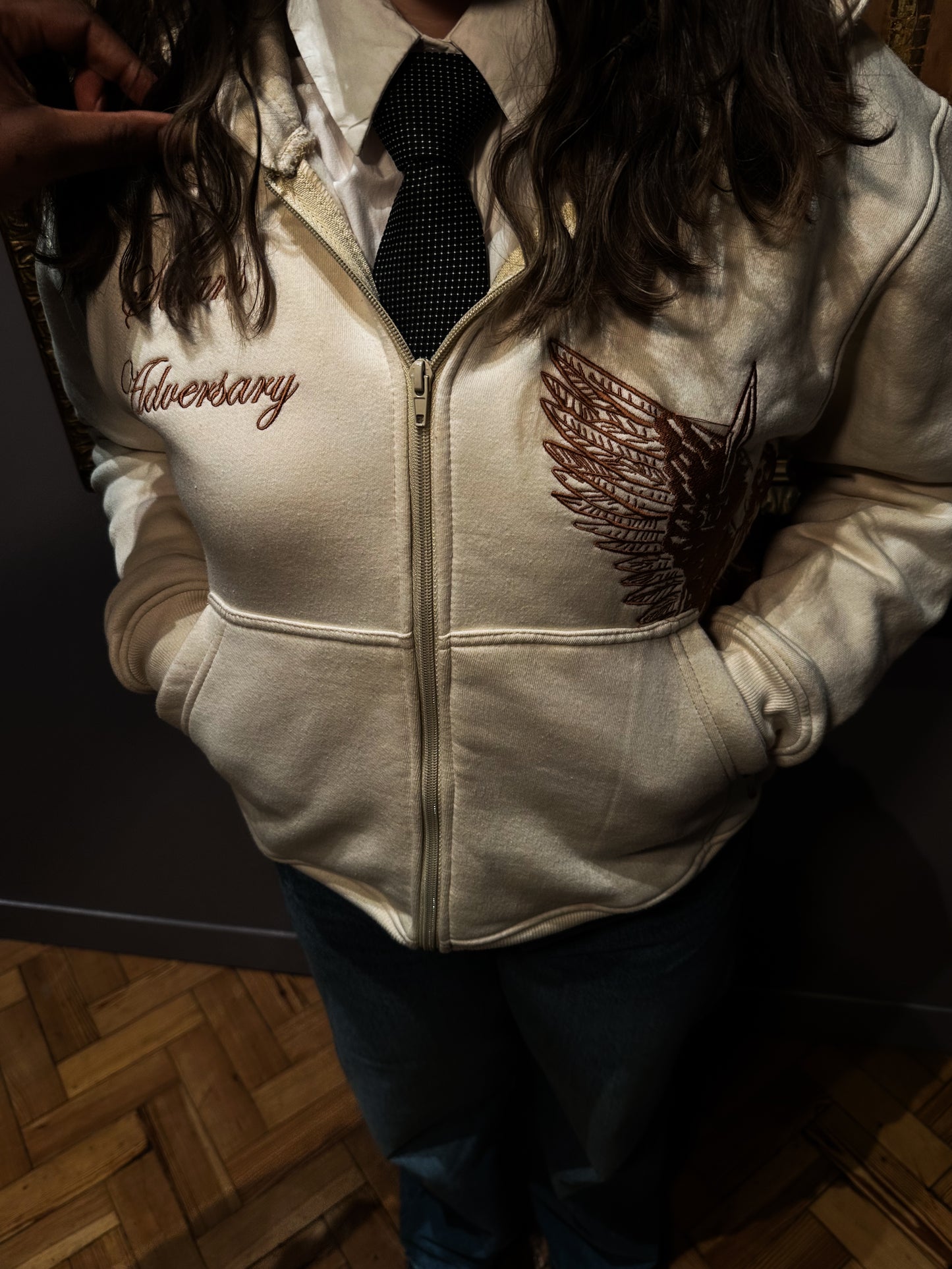 Satan's Adversary Zip-Up Cream