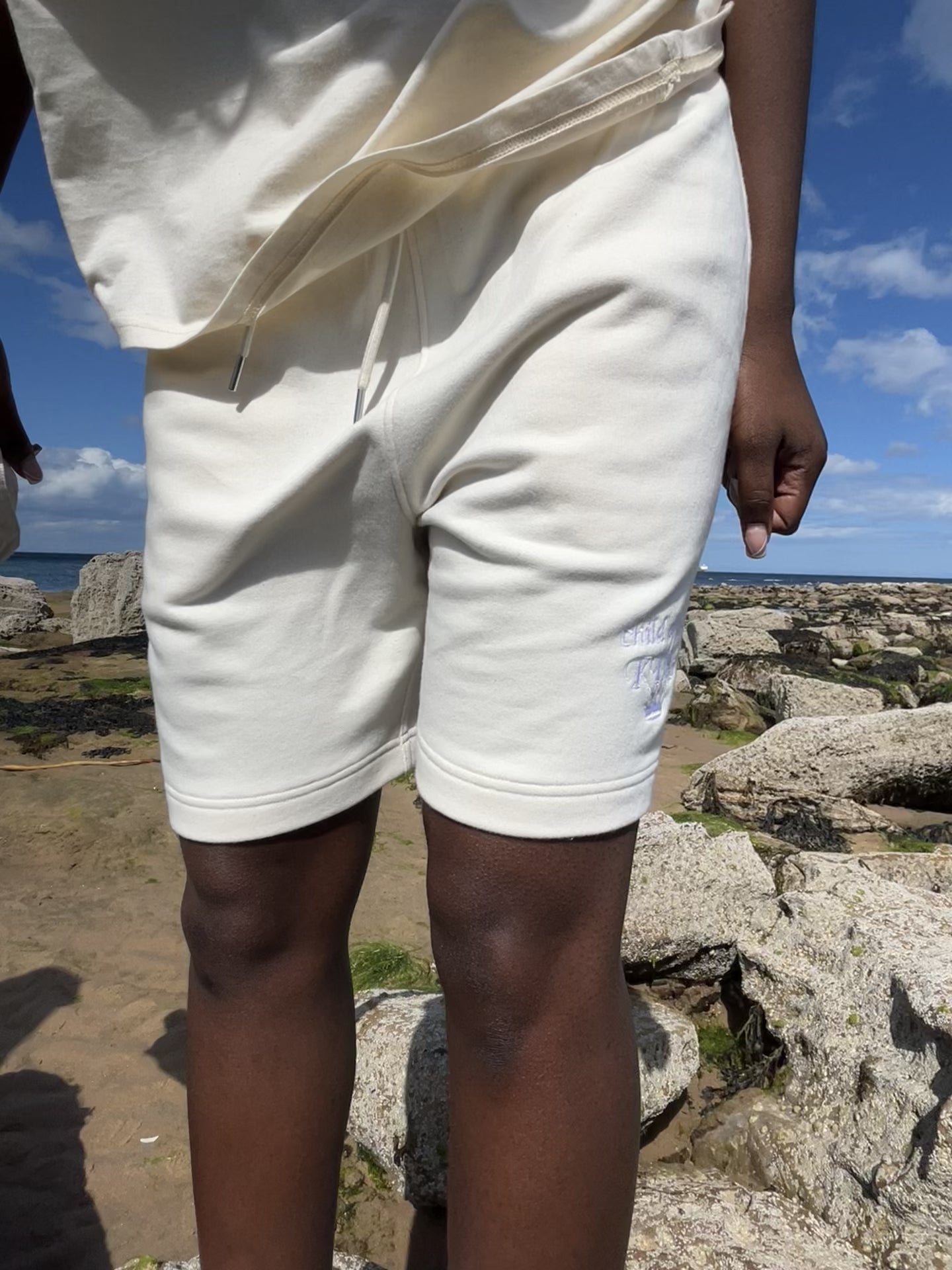 Child Of The King Cream Shorts